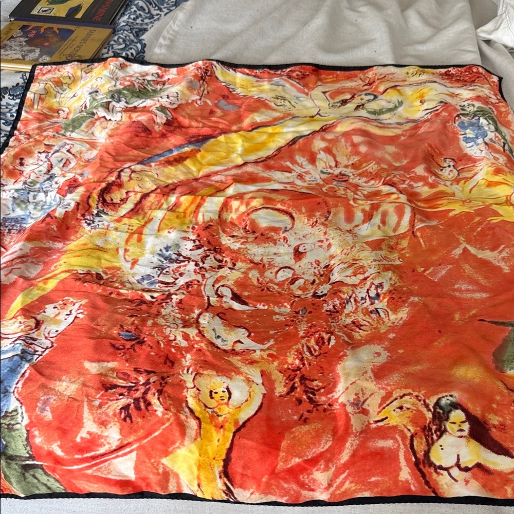 Chagall silk scarf 34” by 34” very beautiful captures his masterpieces